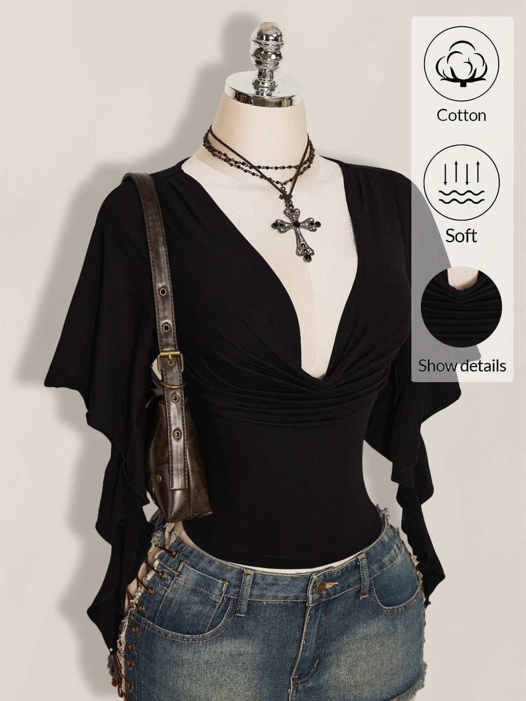 Top SHEIN, negru