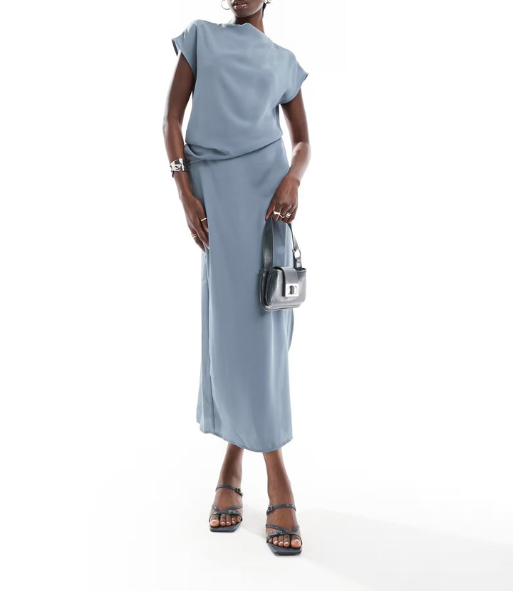 Rochie midi ASOS, albastru