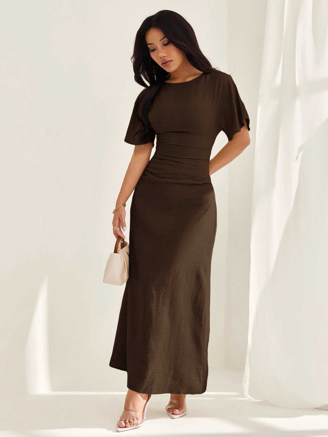 Rochie maxi SHEIN, maro
