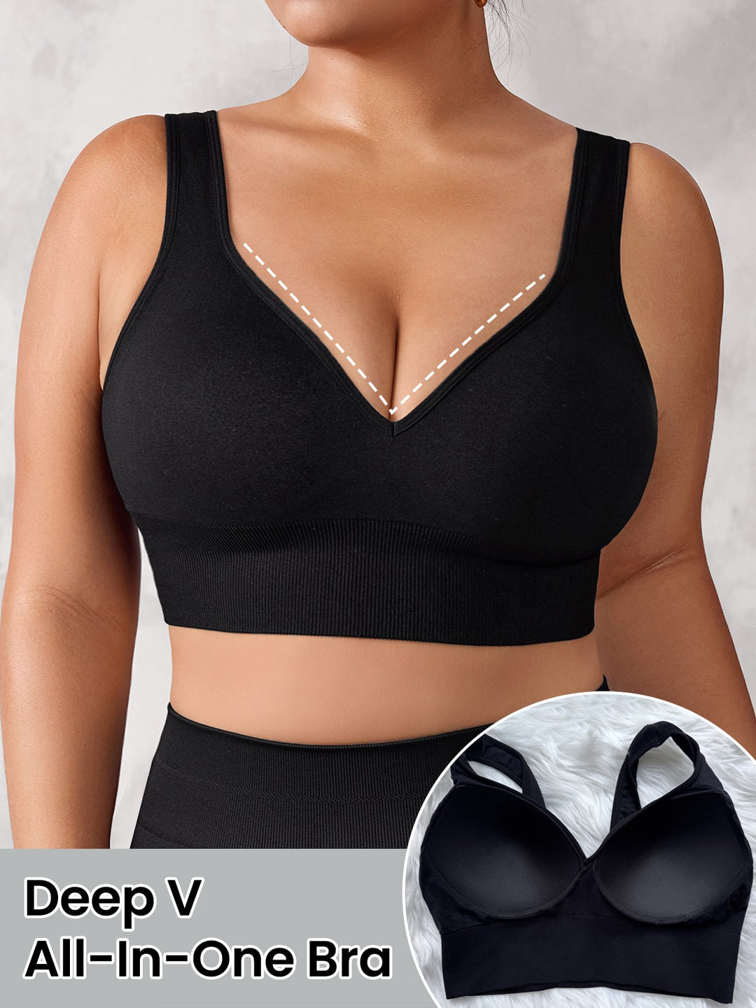 Sutien sport SHEIN, negru