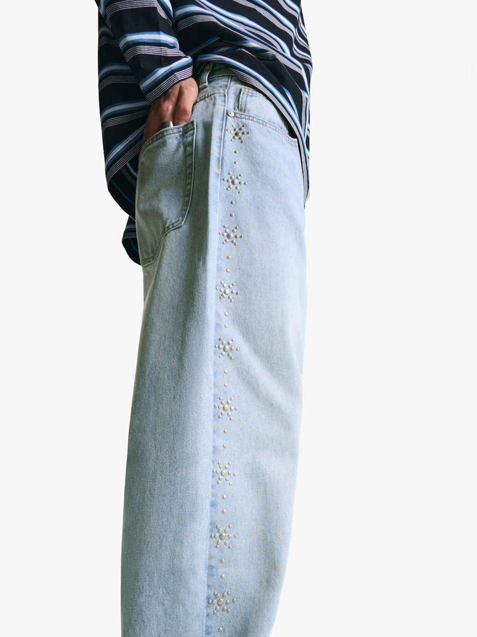 Jeans BERSHKA, albastru