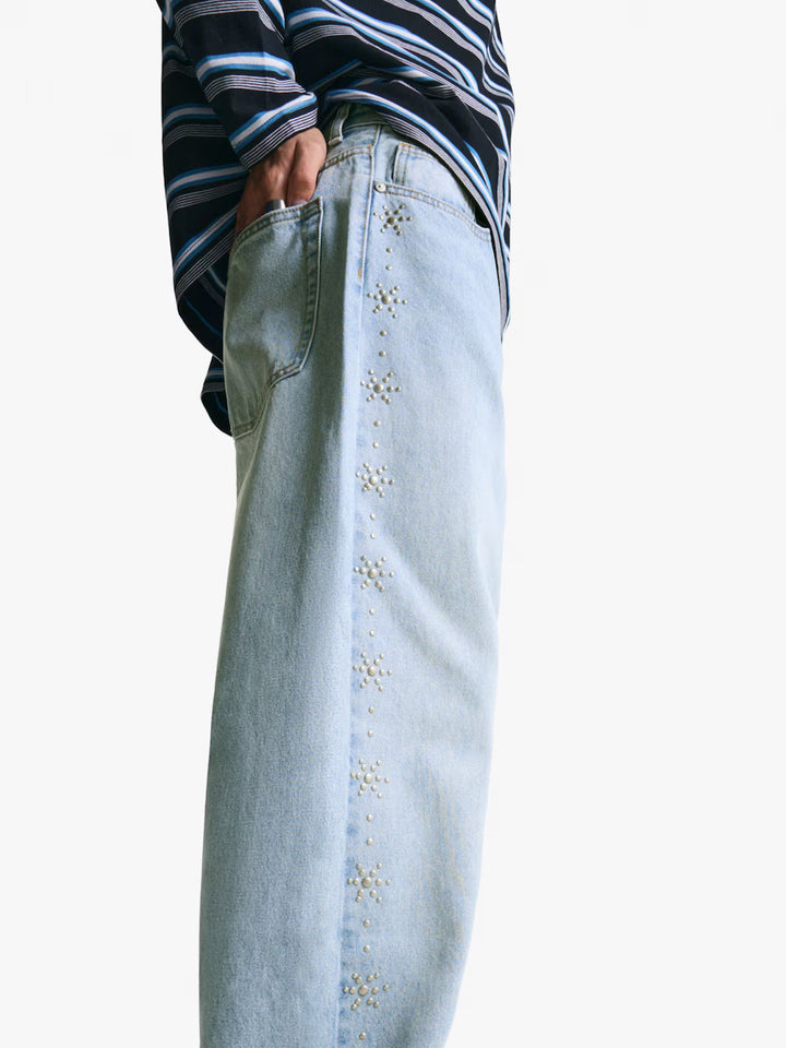 Jeans BERSHKA, albastru