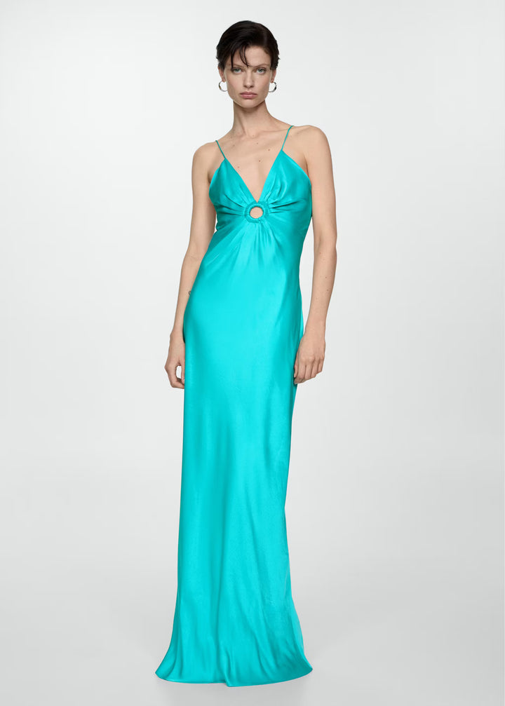 Rochie maxi MANGO, turcoaz