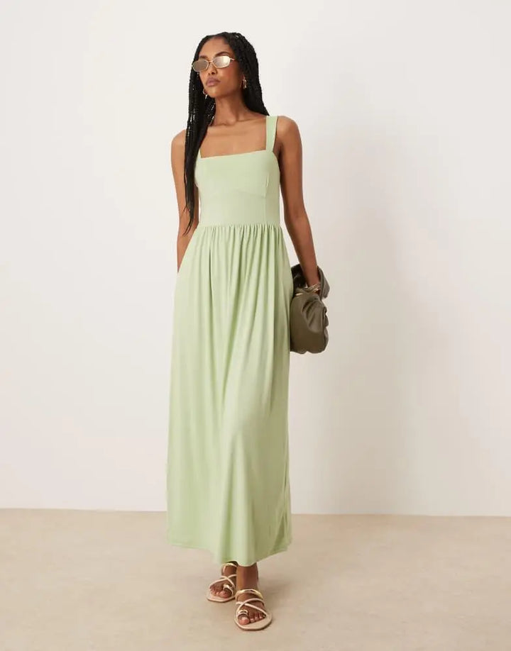 Rochie maxi ASOS, verde