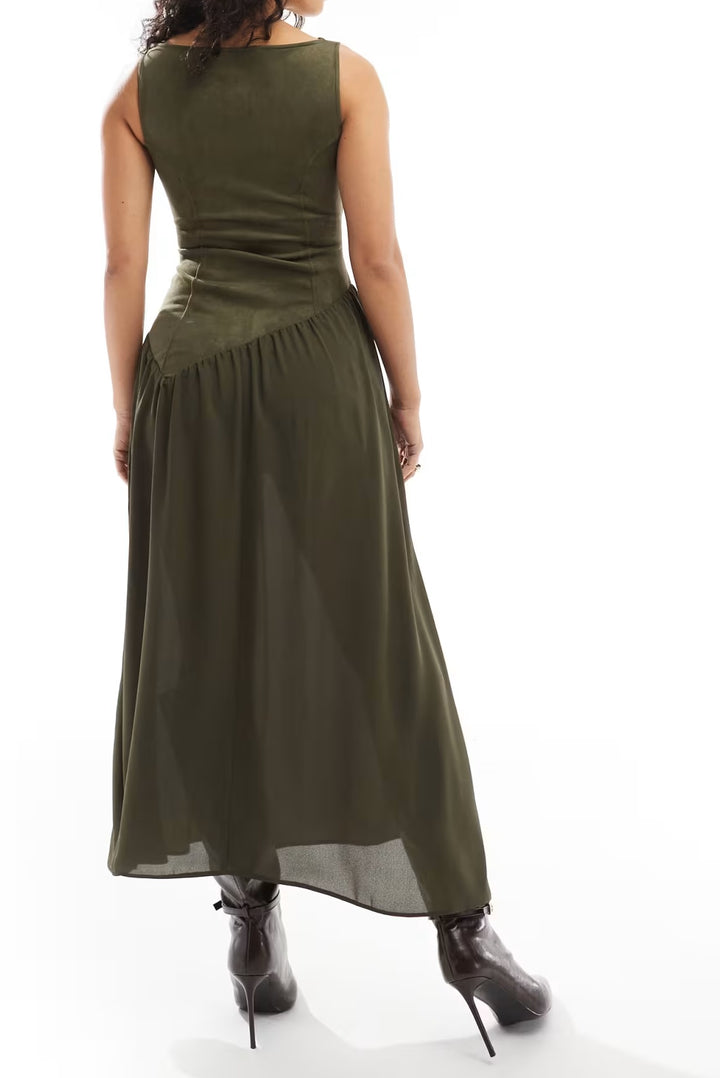 Rochie maxi ASOS, kaki