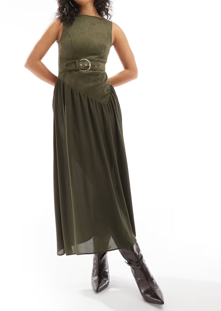 Rochie maxi ASOS, kaki