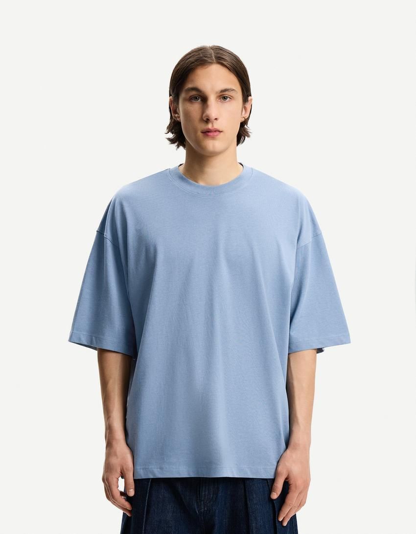 Tricou BERSHKA, albastru