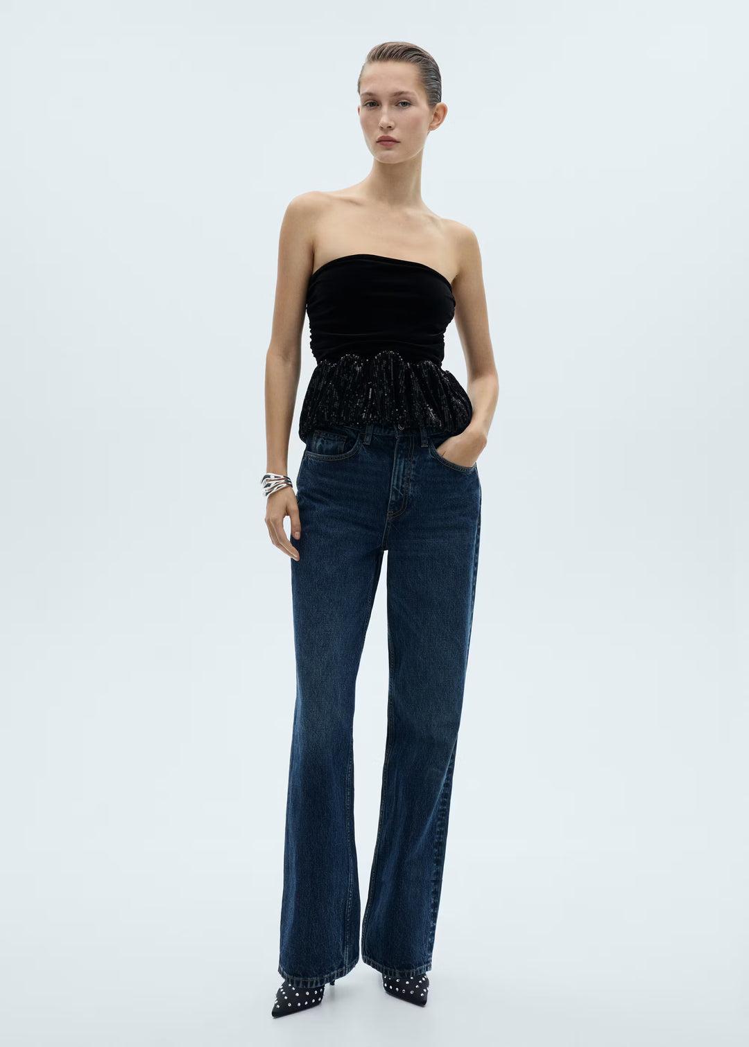 Top MANGO, negru