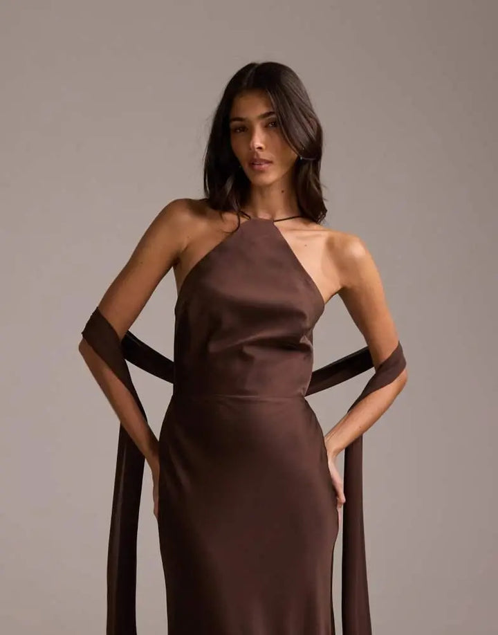 Rochie maxi ASOS, maro