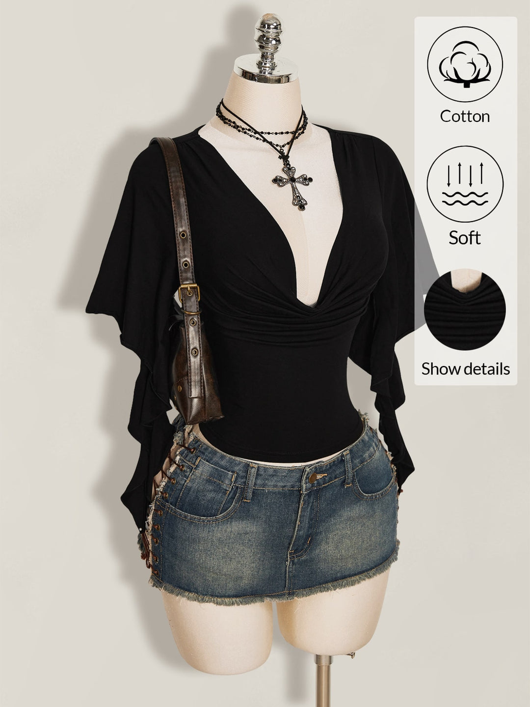 Top SHEIN, negru