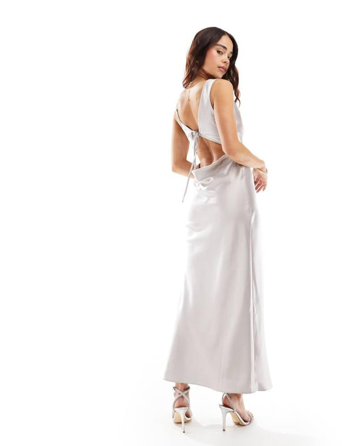 Rochie maxi ASOS, argintiu