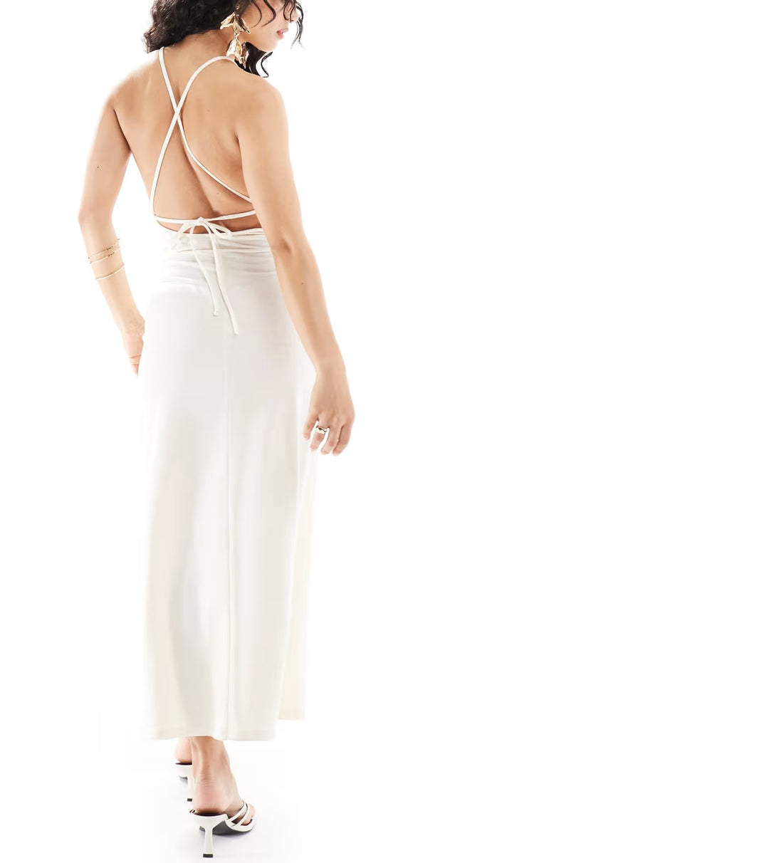 Rochie maxi ASOS, crem