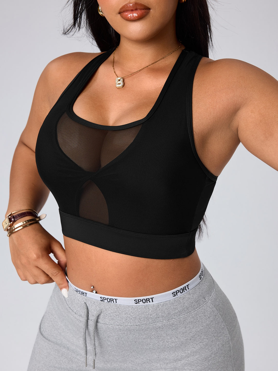 Sutien sport SHEIN, negru