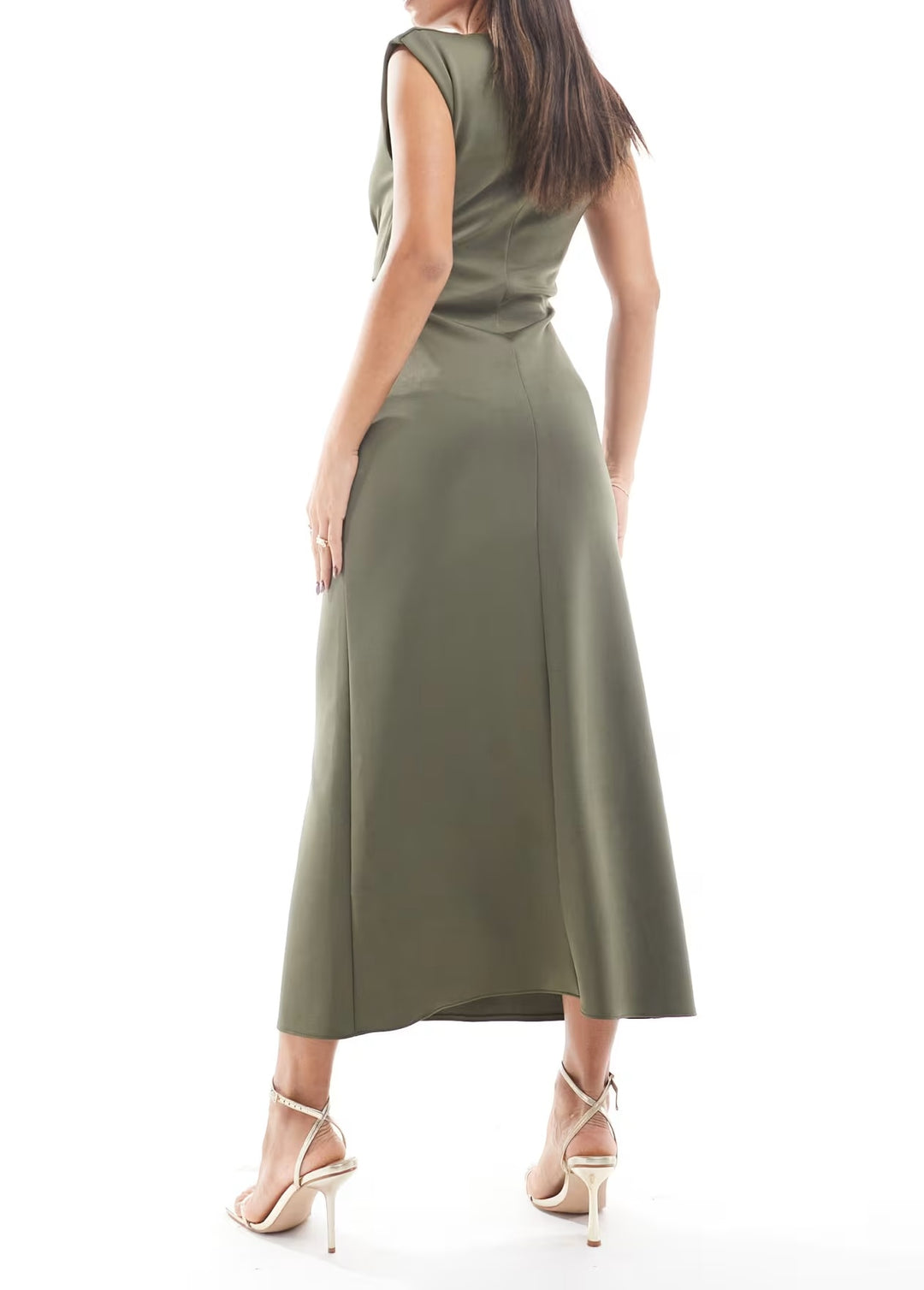 Rochie midi ASOS, kaki