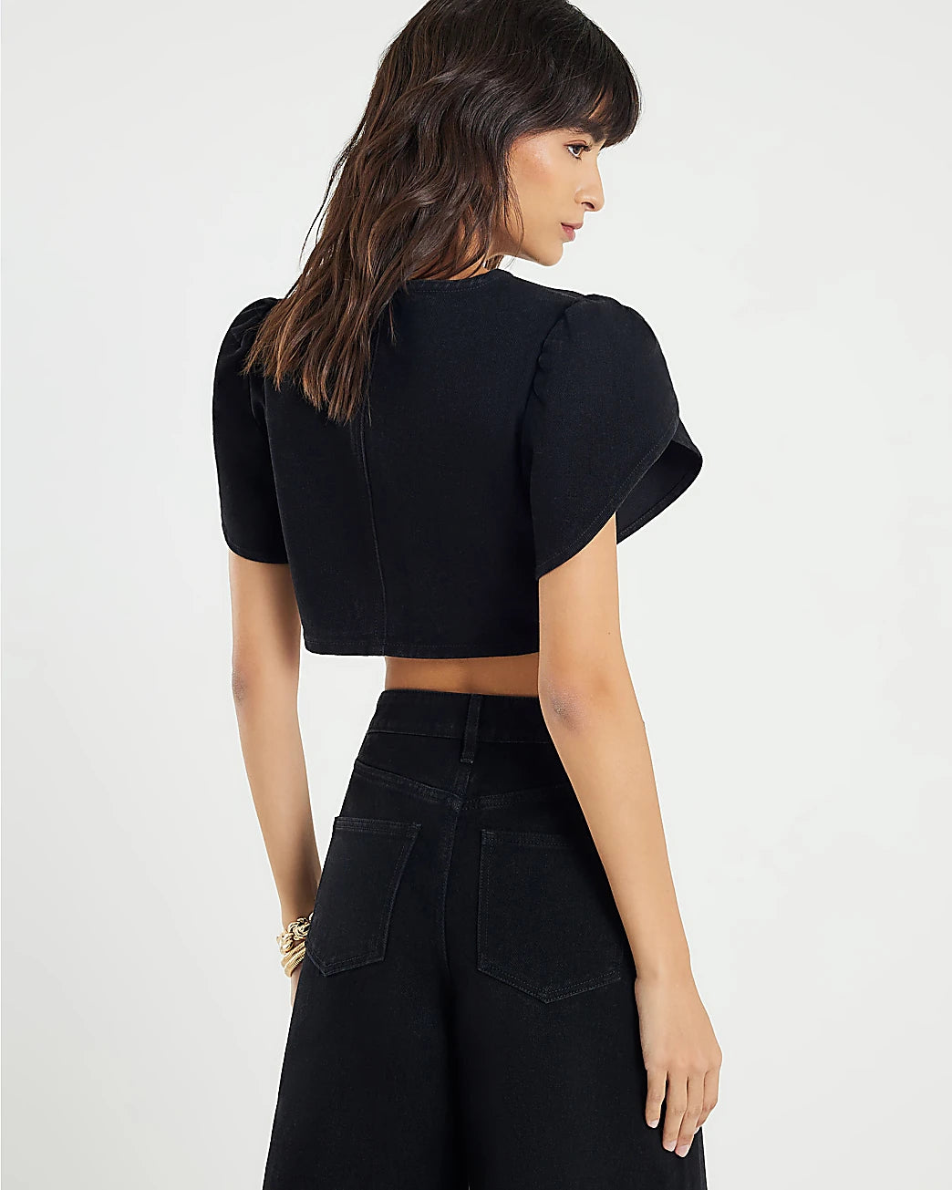 Top RIVER ISLAND STUDIO, negru