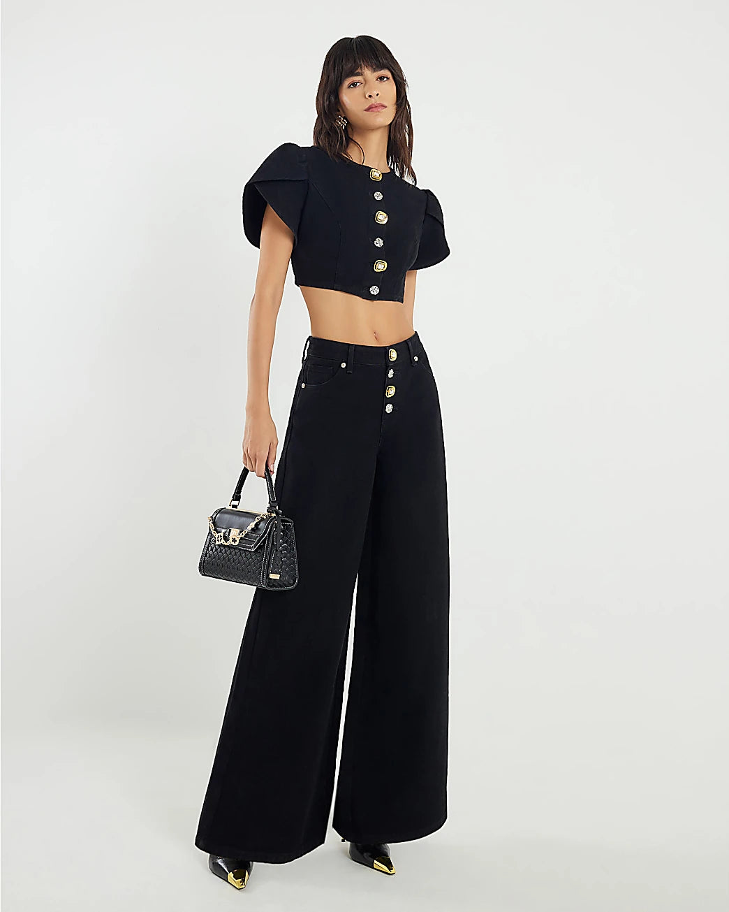 Top RIVER ISLAND STUDIO, negru