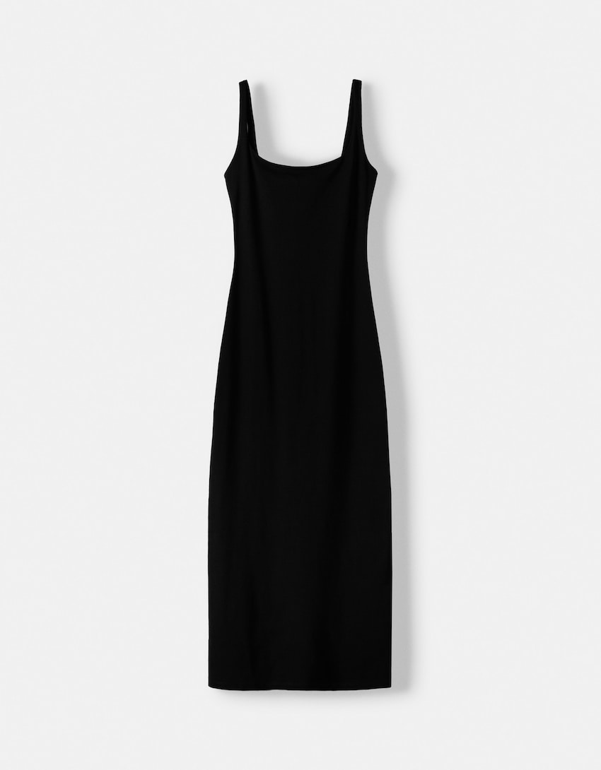 Rochie midi BERSHKA, negru