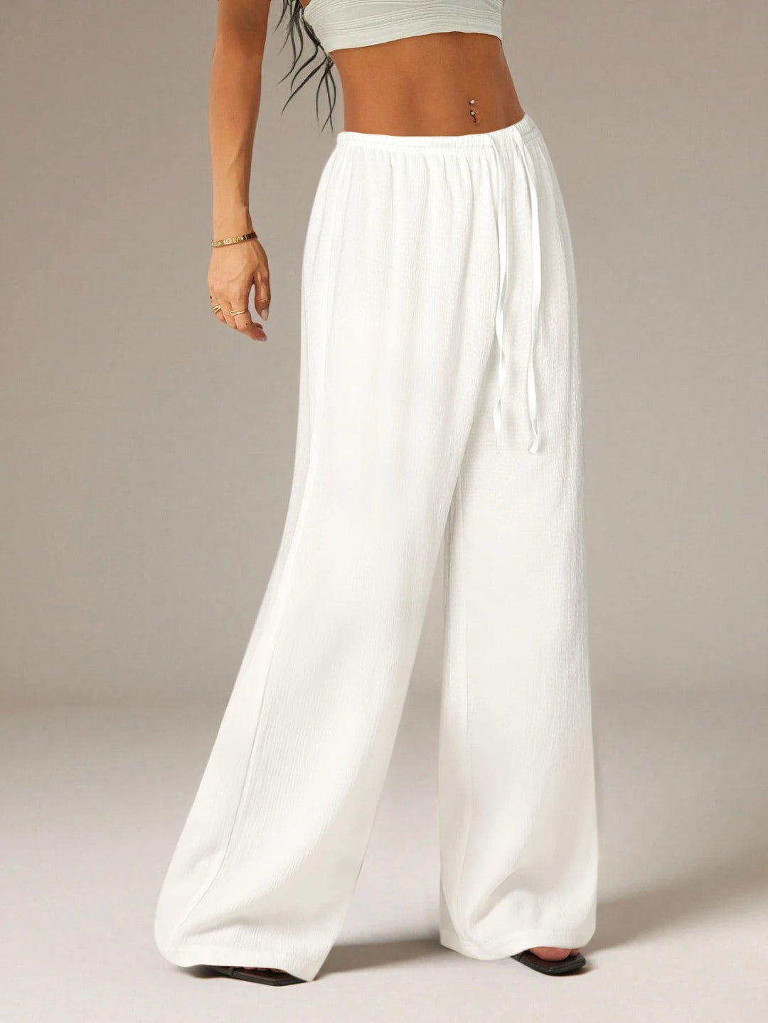 Pantaloni SHEIN, alb