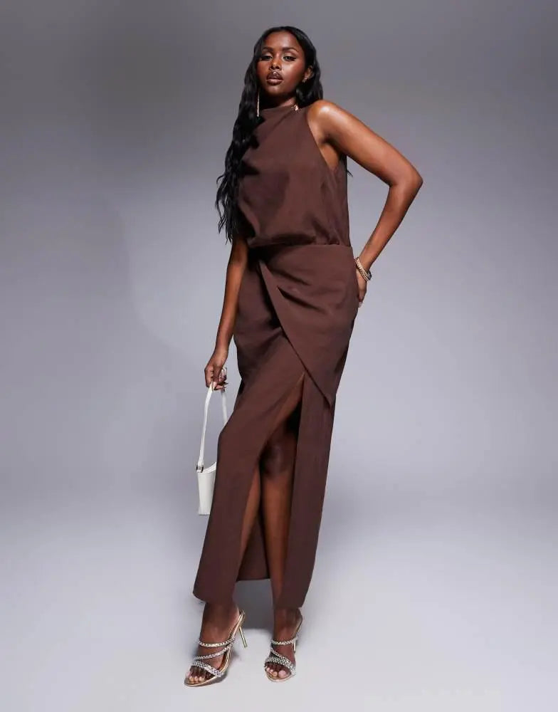 Rochie maxi ASOS, maro