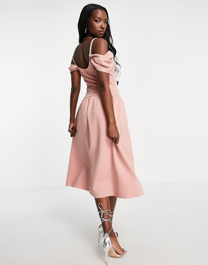 Rochie midi Asos, roz