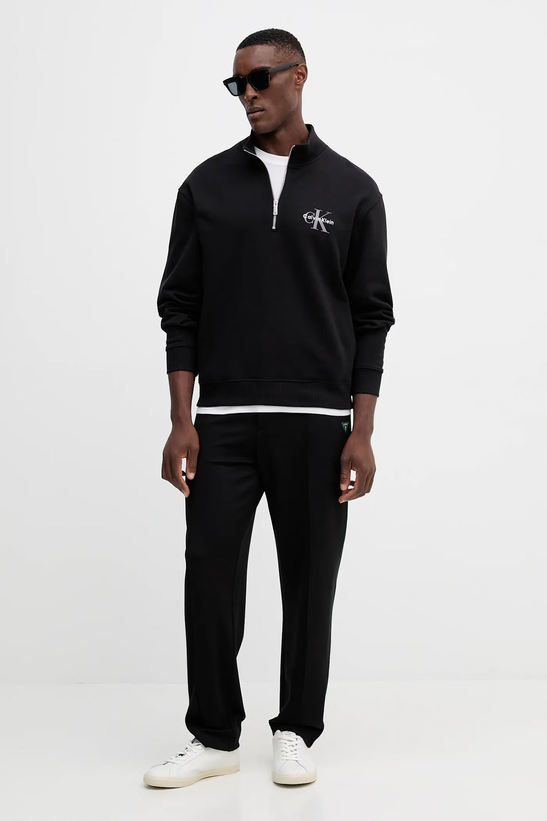 Bluză cu fermoar CALVIN KLEIN JEANS, negru