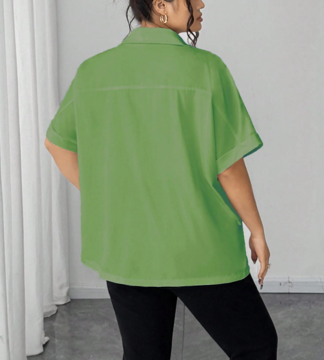 Cămașă cu mânecă scurtă Shein , verde