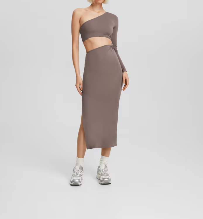 Rochie midi BERSHKA, maro