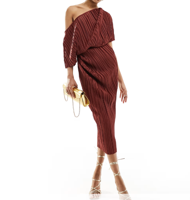 Rochie midi ASOS, maro