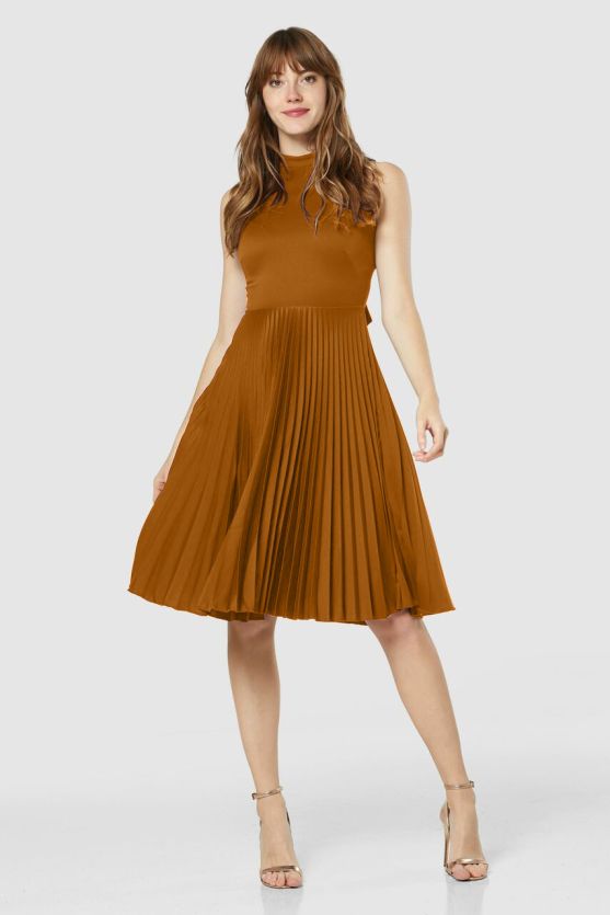 Closet London midi ruha, téglavörös