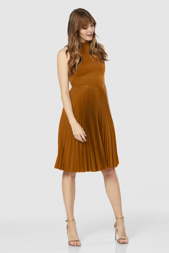 Closet London midi ruha, téglavörös