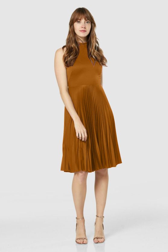 Closet London midi ruha, téglavörös