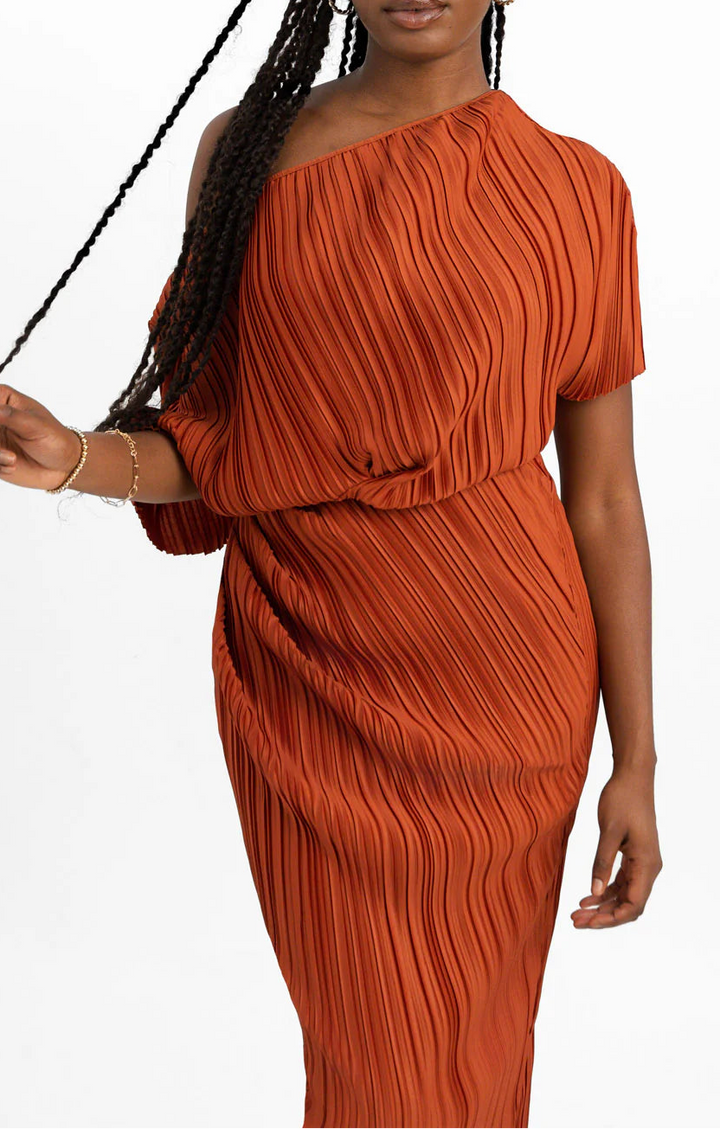 Rochie midi ASOS, cărămiziu