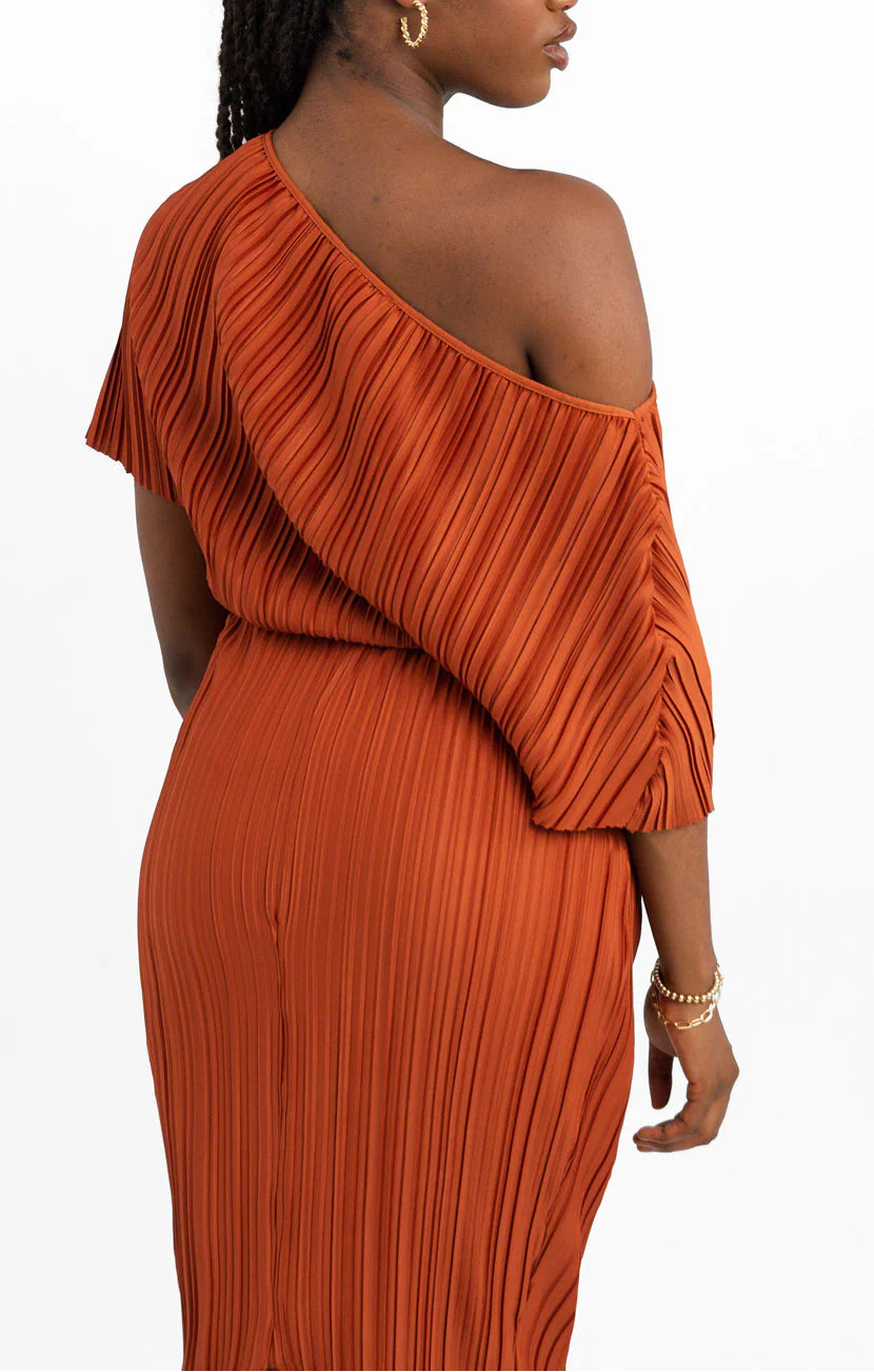 Rochie midi ASOS, cărămiziu