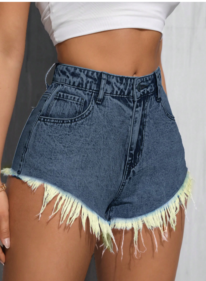 Pantaloni scurți de blugi Shein, albastru