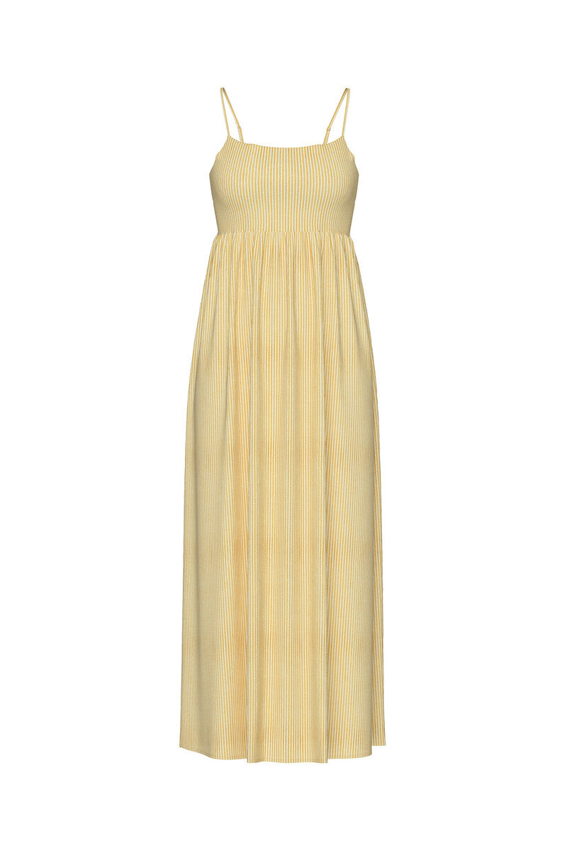 Rochie midi PIECES, galben