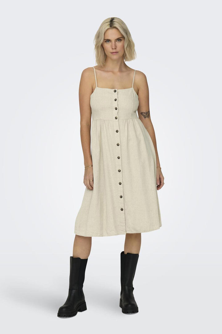 Rochie midi ONLY, bej