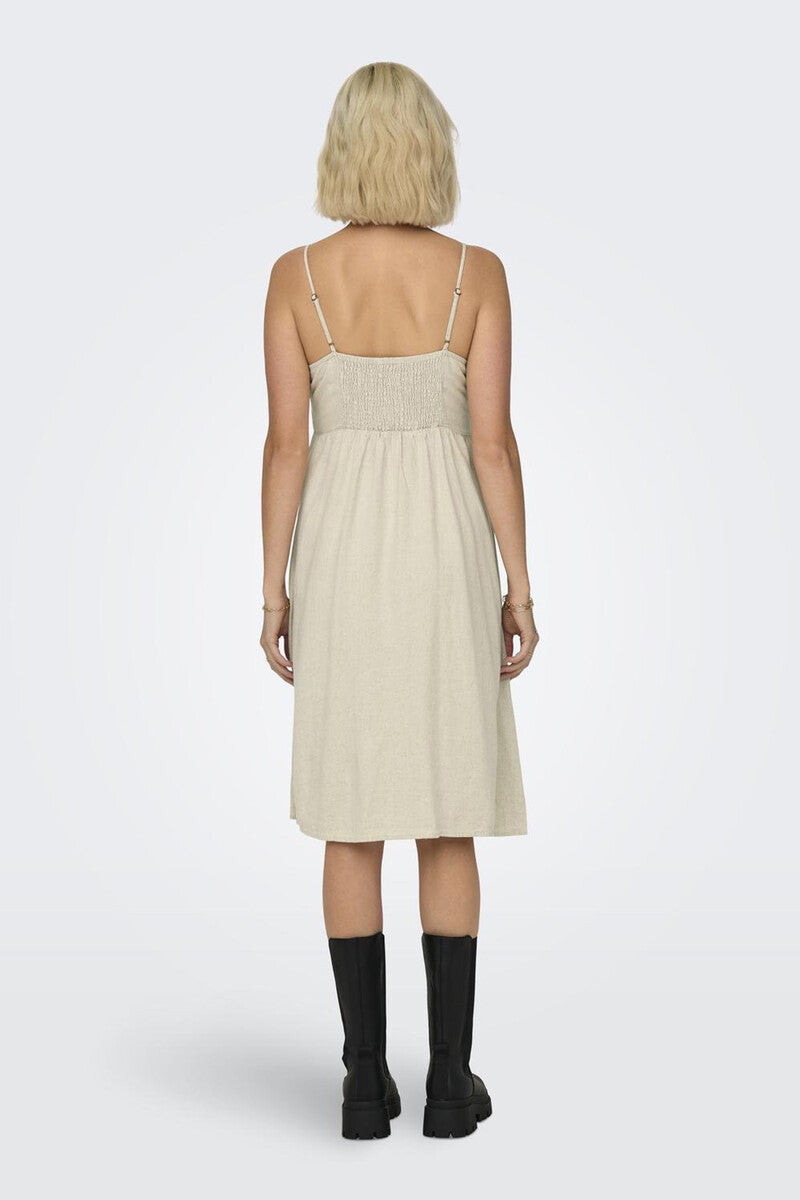 Rochie midi ONLY, bej