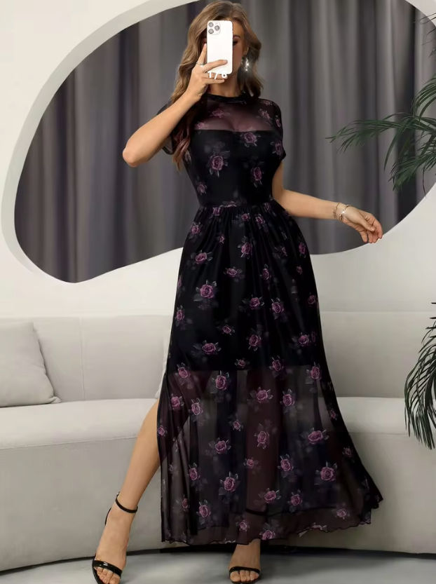 Rochie maxi SHEIN, negru