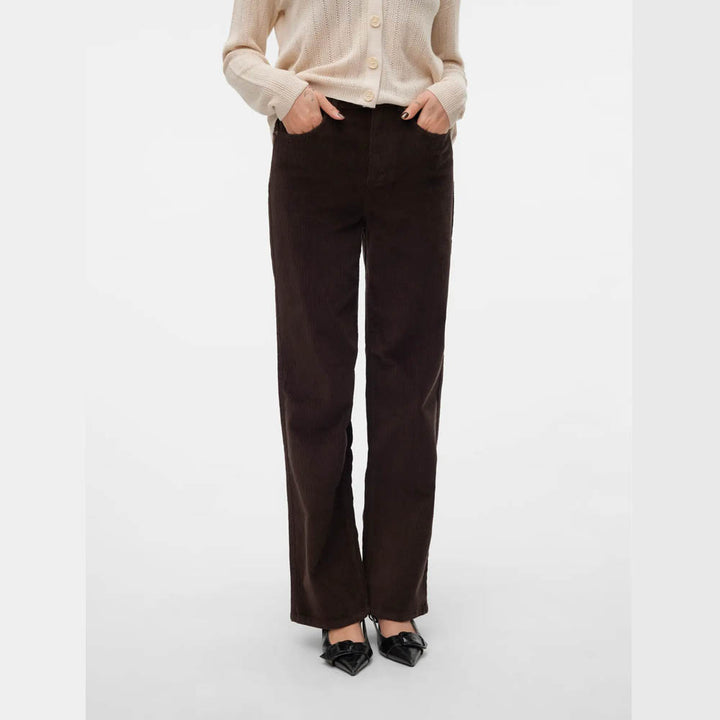 Pantaloni raiați VERO MODA, maro