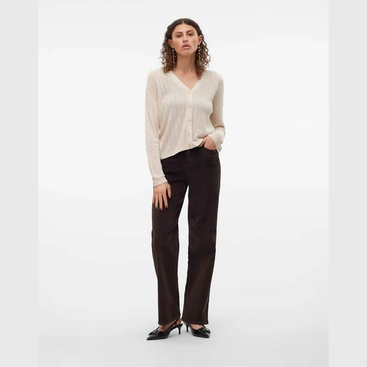 Pantaloni raiați VERO MODA, maro