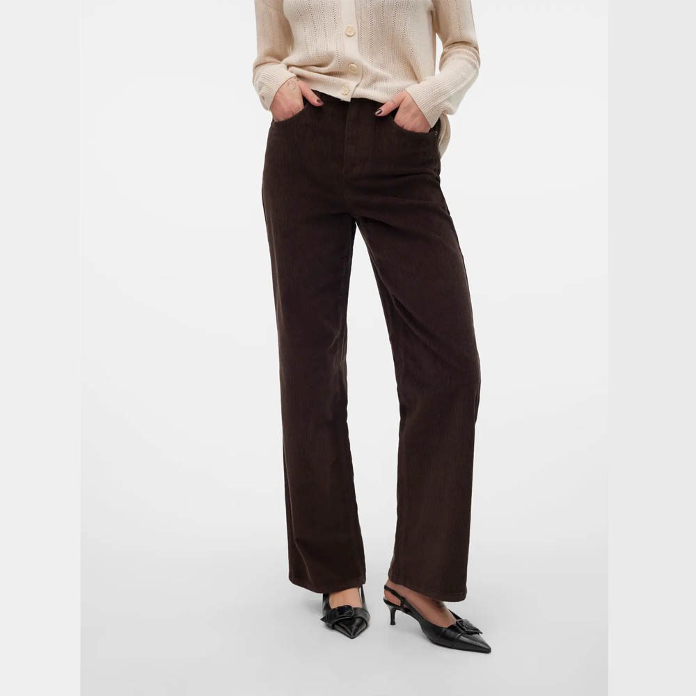 Pantaloni raiați VERO MODA, maro