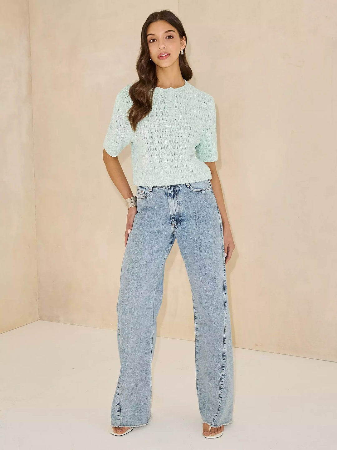 Tricou tricotat MICHELLE KEEGAN, verde