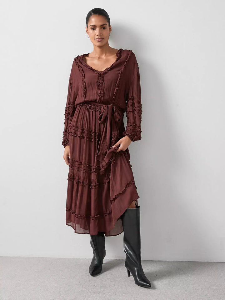 Rochie midi THE VERY COLLECTION, maro