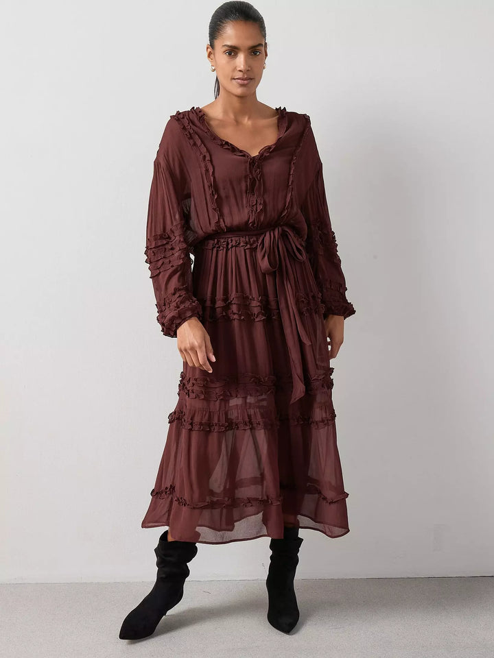 Rochie midi THE VERY COLLECTION, maro