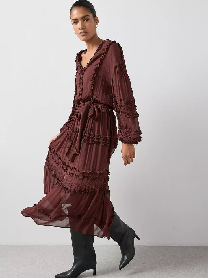Rochie midi THE VERY COLLECTION, maro