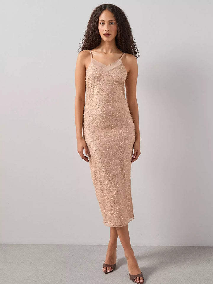 Rochie midi THE VERY COLLECTION, auriu