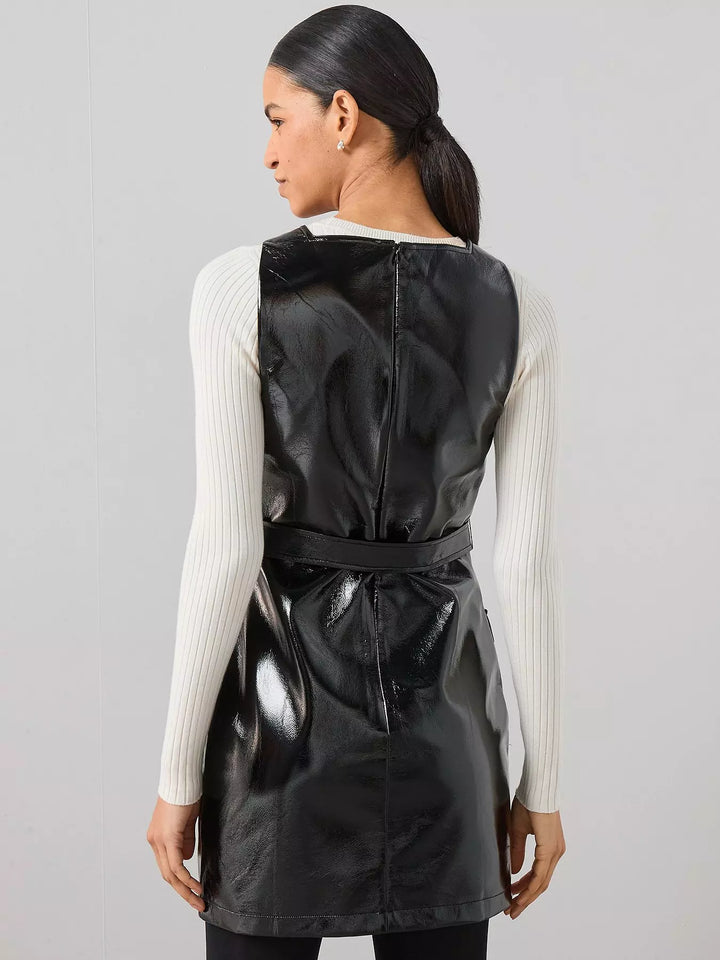 Rochie imitație piele THE VERY COLLECTION, negru
