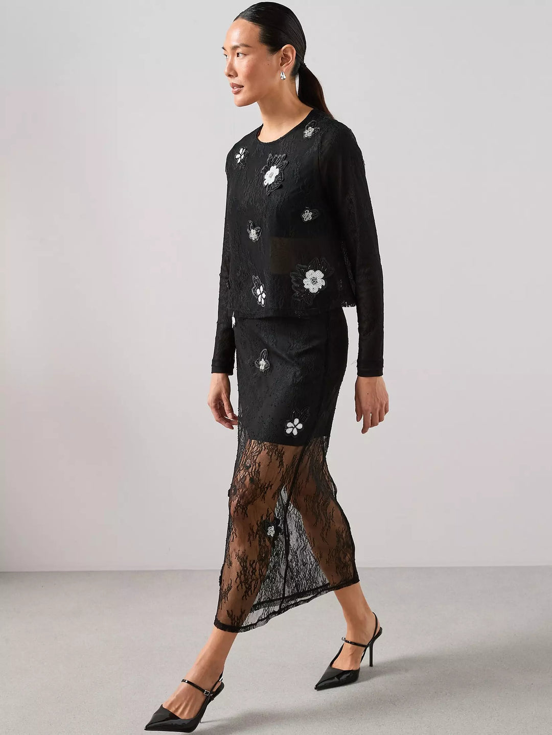 Fustă midi THE VERY COLLECTION, negru
