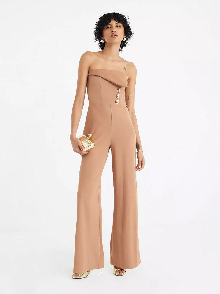 Salopetă lungă RIVER ISLAND STUDIO, bej