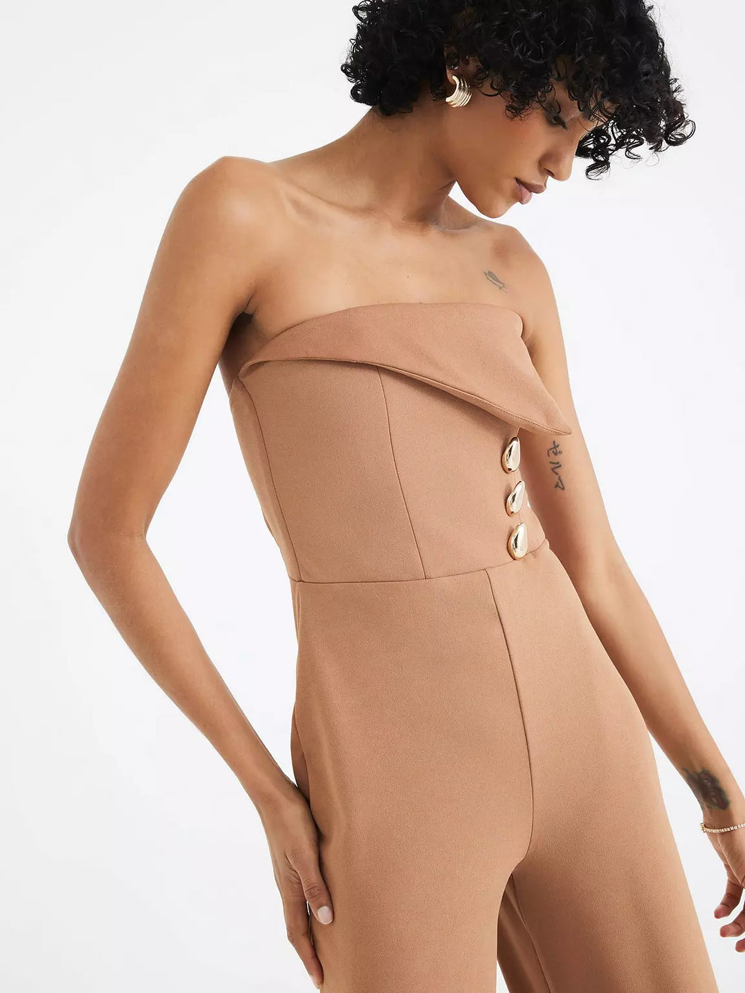 Salopetă lungă RIVER ISLAND STUDIO, bej